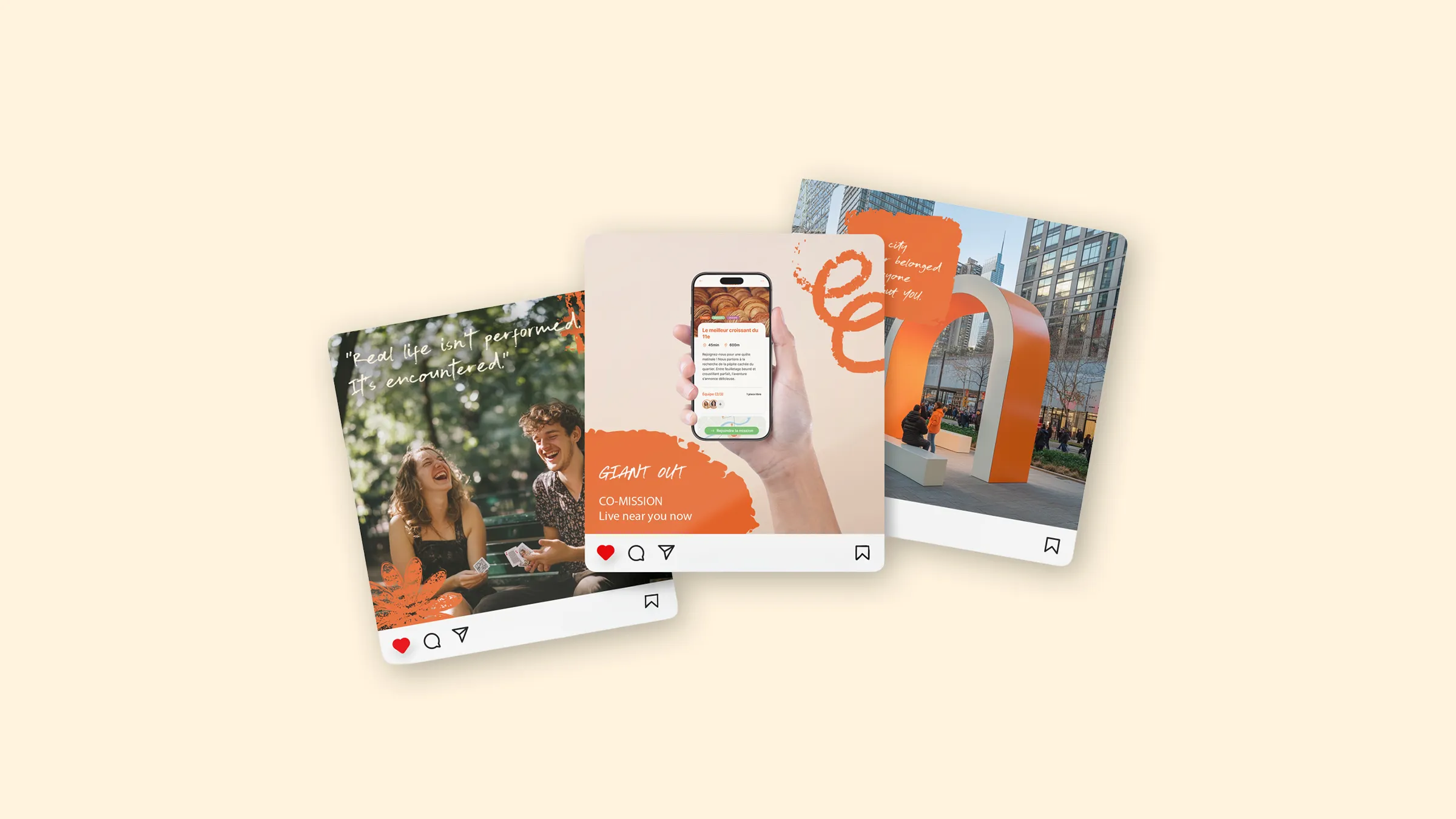 Trois publications Instagram de la campagne Giant
