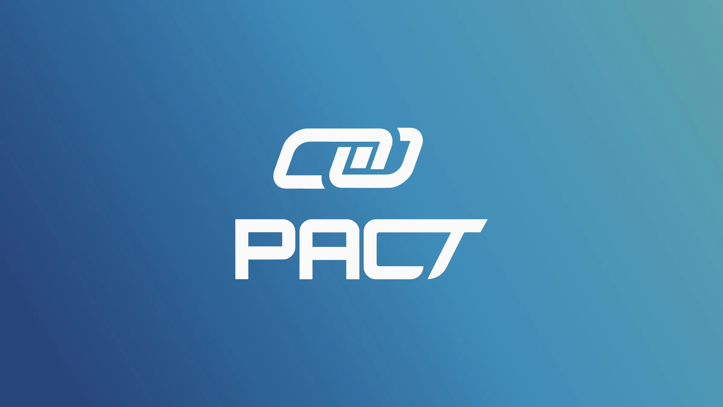 Logo PACT en blanc sur dégradé bleu